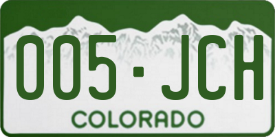 CO license plate 005JCH