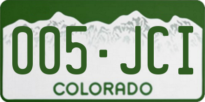 CO license plate 005JCI
