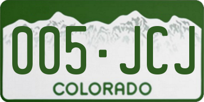 CO license plate 005JCJ