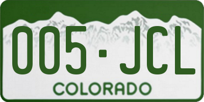 CO license plate 005JCL