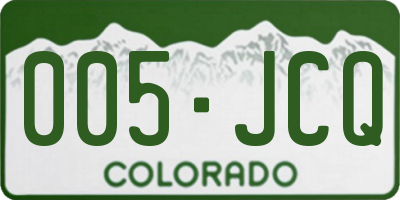 CO license plate 005JCQ