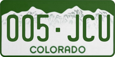 CO license plate 005JCU