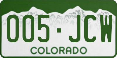 CO license plate 005JCW