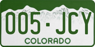 CO license plate 005JCY
