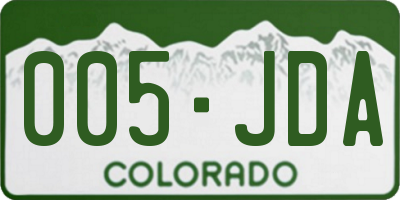 CO license plate 005JDA