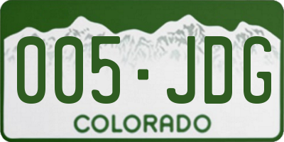 CO license plate 005JDG