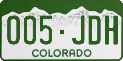 CO license plate 005JDH