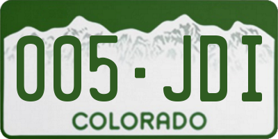 CO license plate 005JDI