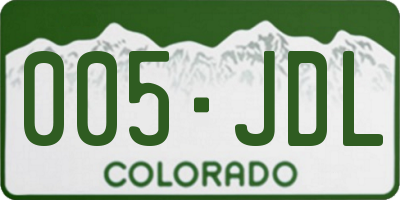 CO license plate 005JDL