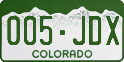 CO license plate 005JDX