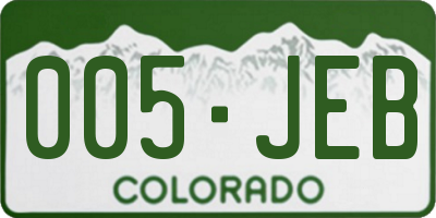 CO license plate 005JEB