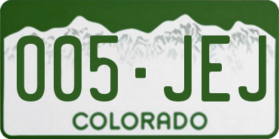 CO license plate 005JEJ