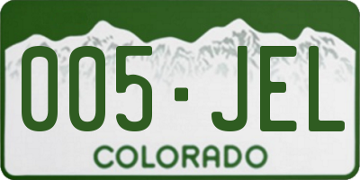 CO license plate 005JEL