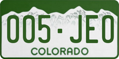 CO license plate 005JEO