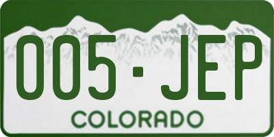CO license plate 005JEP