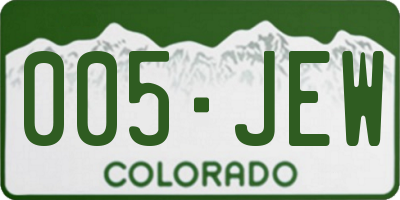 CO license plate 005JEW