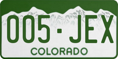 CO license plate 005JEX