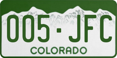 CO license plate 005JFC