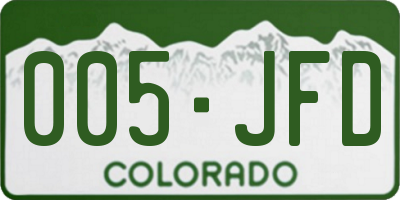 CO license plate 005JFD