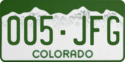 CO license plate 005JFG