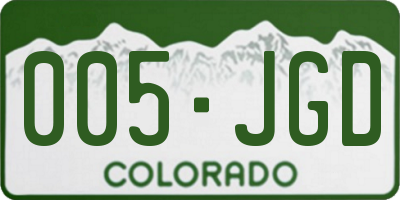 CO license plate 005JGD