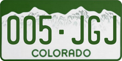 CO license plate 005JGJ