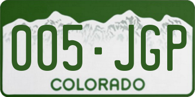 CO license plate 005JGP