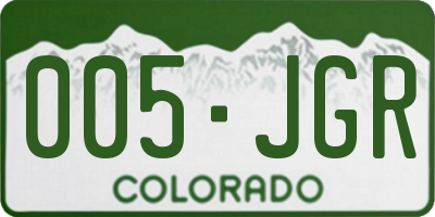 CO license plate 005JGR