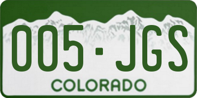 CO license plate 005JGS