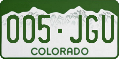 CO license plate 005JGU