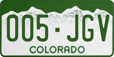 CO license plate 005JGV