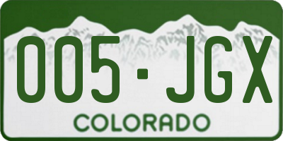 CO license plate 005JGX