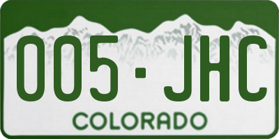 CO license plate 005JHC