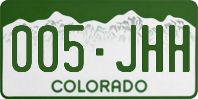 CO license plate 005JHH