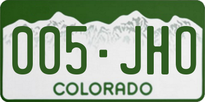 CO license plate 005JHO