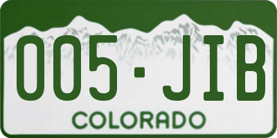 CO license plate 005JIB