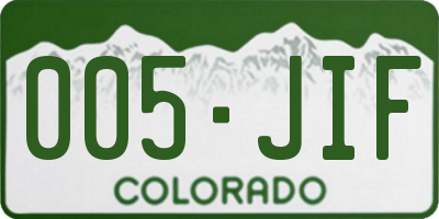 CO license plate 005JIF