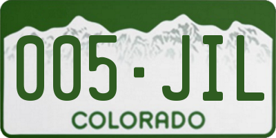 CO license plate 005JIL