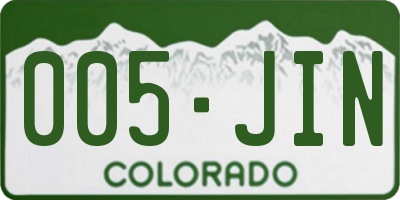 CO license plate 005JIN