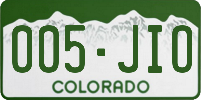 CO license plate 005JIO