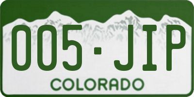 CO license plate 005JIP