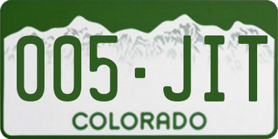 CO license plate 005JIT