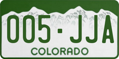 CO license plate 005JJA