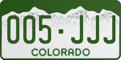 CO license plate 005JJJ