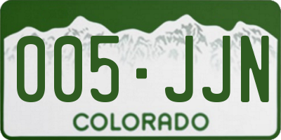 CO license plate 005JJN