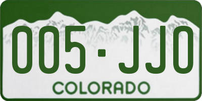 CO license plate 005JJO