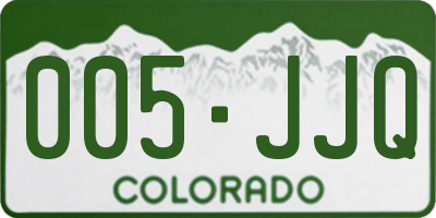 CO license plate 005JJQ