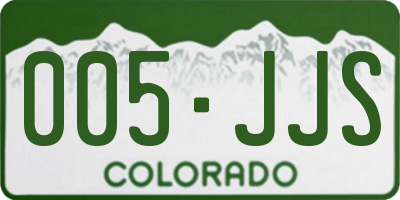 CO license plate 005JJS