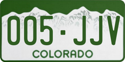 CO license plate 005JJV