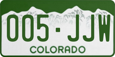 CO license plate 005JJW